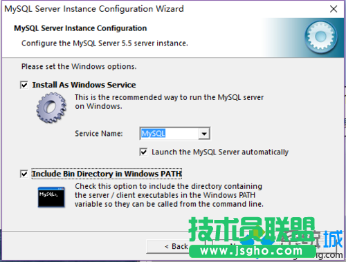 win10安装mysql-5.5.20-winx64的步骤6.1