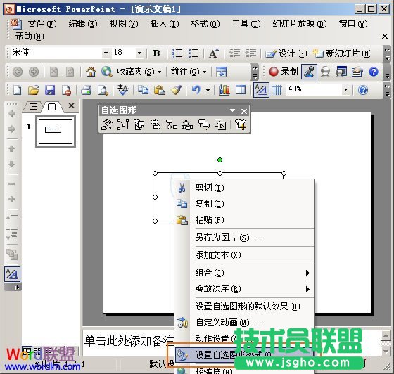 设置自选图形格式