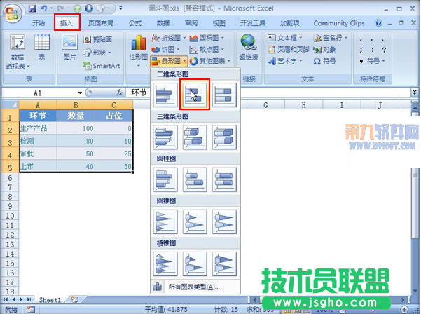 Excel教程 如何制作漏斗图