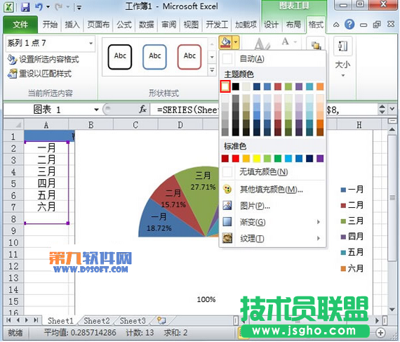 Excel教程 制作半圆饼状图的方法
