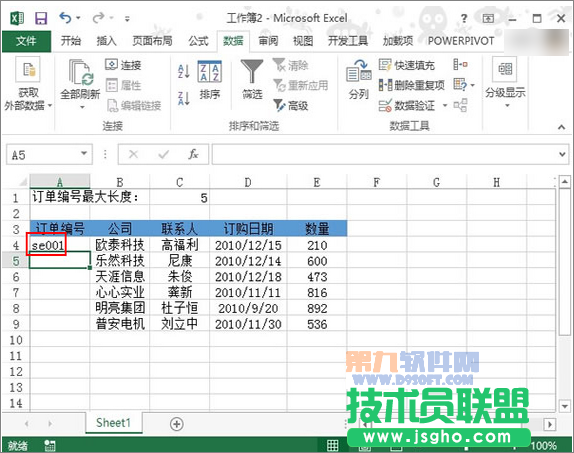 Excel2013教程 设置单元格输入长度数据