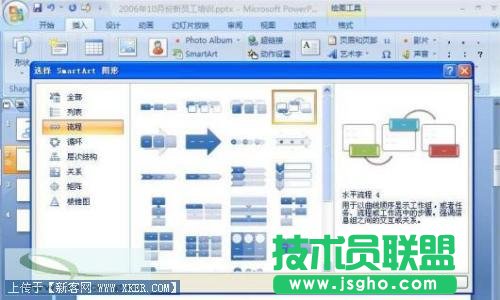 PowerPoint2007用SmartArt制作精美业务流程图  三联