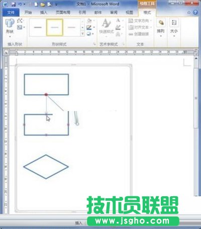 Word2010中连接流程图图形