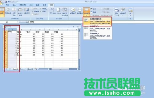 EXCEL 如何让表格的首行或首列固定不动不滚动?