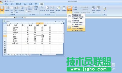 EXCEL 如何让表格的首行或首列固定不动不滚动?