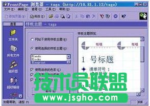 FrontPage使用教程之样板主题 三联