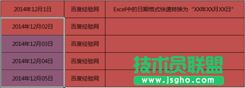 Excel中日期格式快速转换为XX年XX月XX日的样式