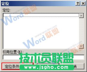单击定位条件选项