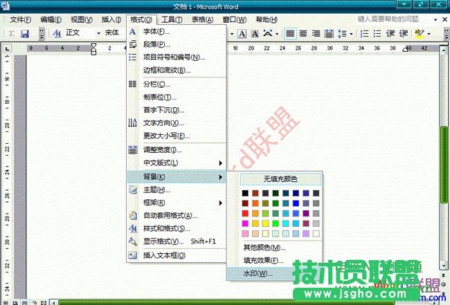 Word2003文档中怎么样去水印