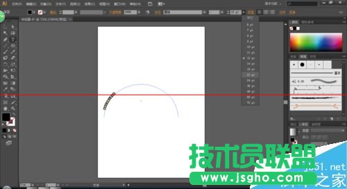 AI中怎么做字体呈曲线排列？