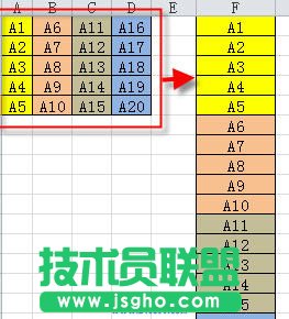 Excel如何多列内容合并成一列 三联
